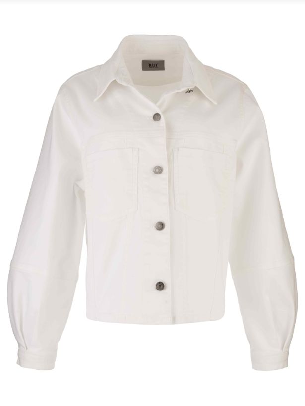 KUT from the Kloth Bailey Stretch Denim Jacket White