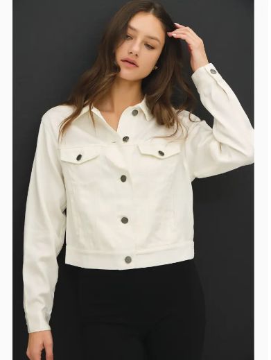 Garment Washed Tencel Jacket (Ivory)
