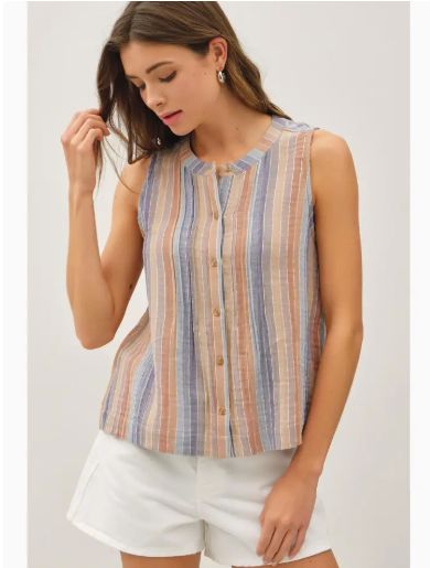 Striped Gauze Top
