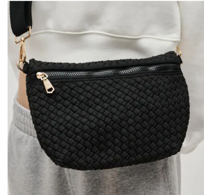 Sol and Selene Ethereal Woven Sustainable Crossbody Bag (Black)