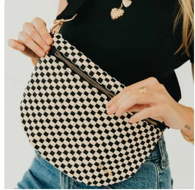 Westlyn Woven Bum Bag (Chose Color), Color: Checkered Black