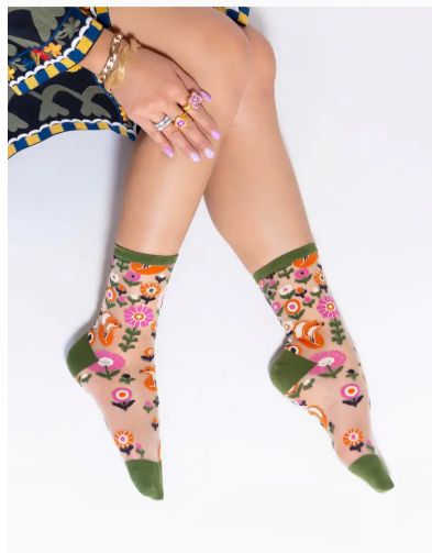 Sock Candy Feeling Foxy Sheer Crew Socks