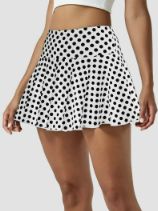 Polka Dot Print Athletic Skort