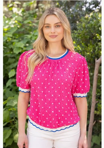 Hot Pink Dotted Top