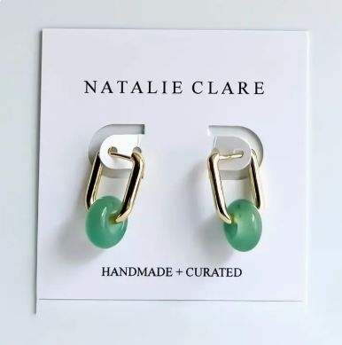 Natalie Clare Green Aventurine Hoops