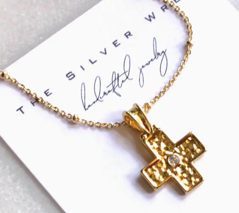 Gold Cross Pendant Necklace