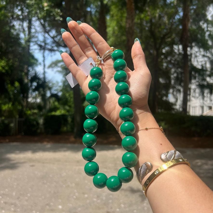 Mindi Bead Necklace Emerald