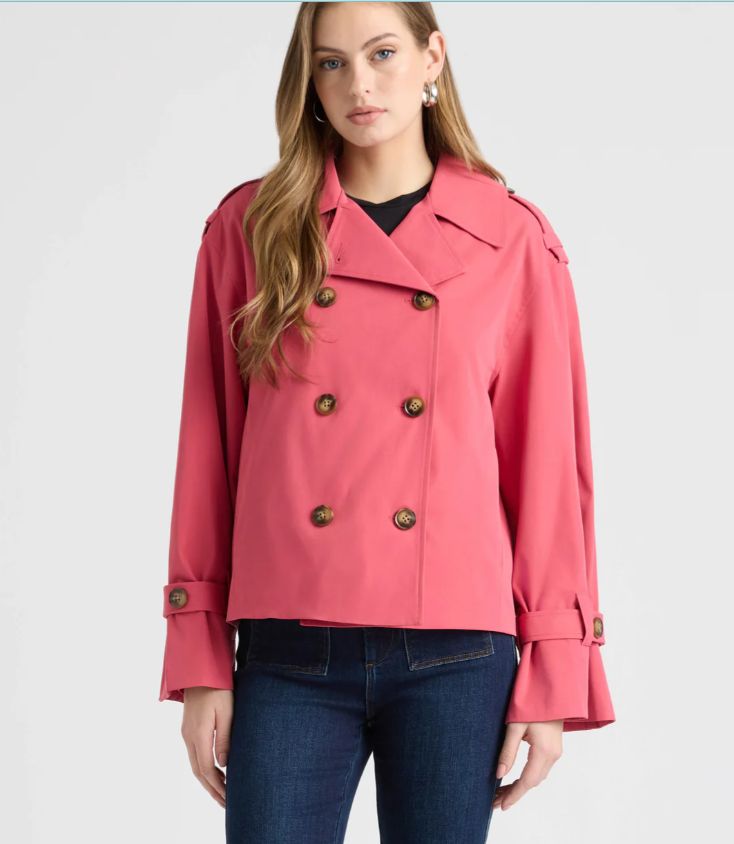 NVLT Double Breasted Short Trench Coat