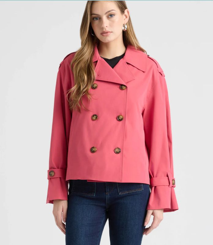 NVLT Double Breasted Short Trench Coat