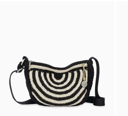 The Sak Ryder Small Crossbody - Hand Crochet - Black Stripe