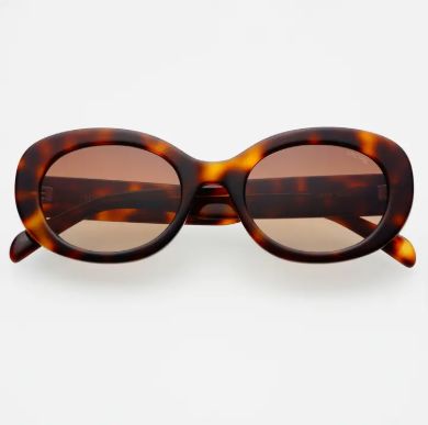 FREYRS Aria Acetate Oval Sunglasses (BrownTortoise)