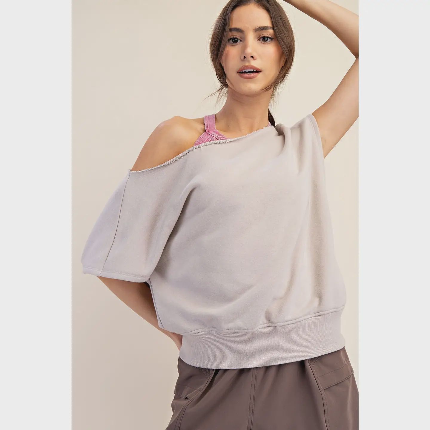 French Terry Off the Shoulder Top
