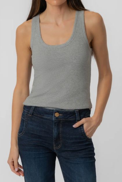 KUT from the Kloth Anastasia Tank Top Heather Grey