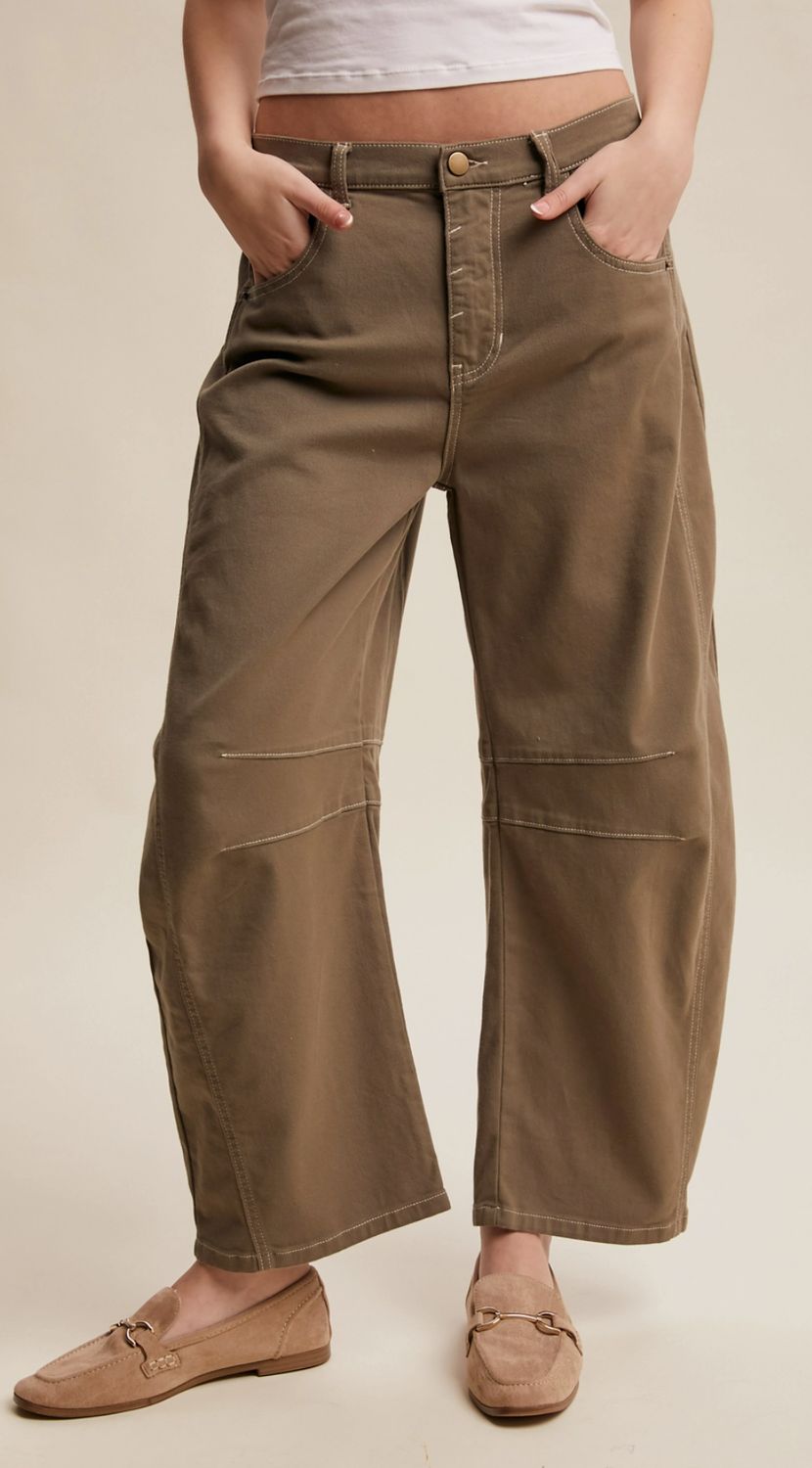 Utility Barrel Jeans (Olive)