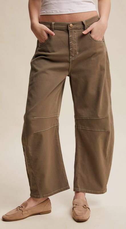 Utility Barrel Jeans (Olive)