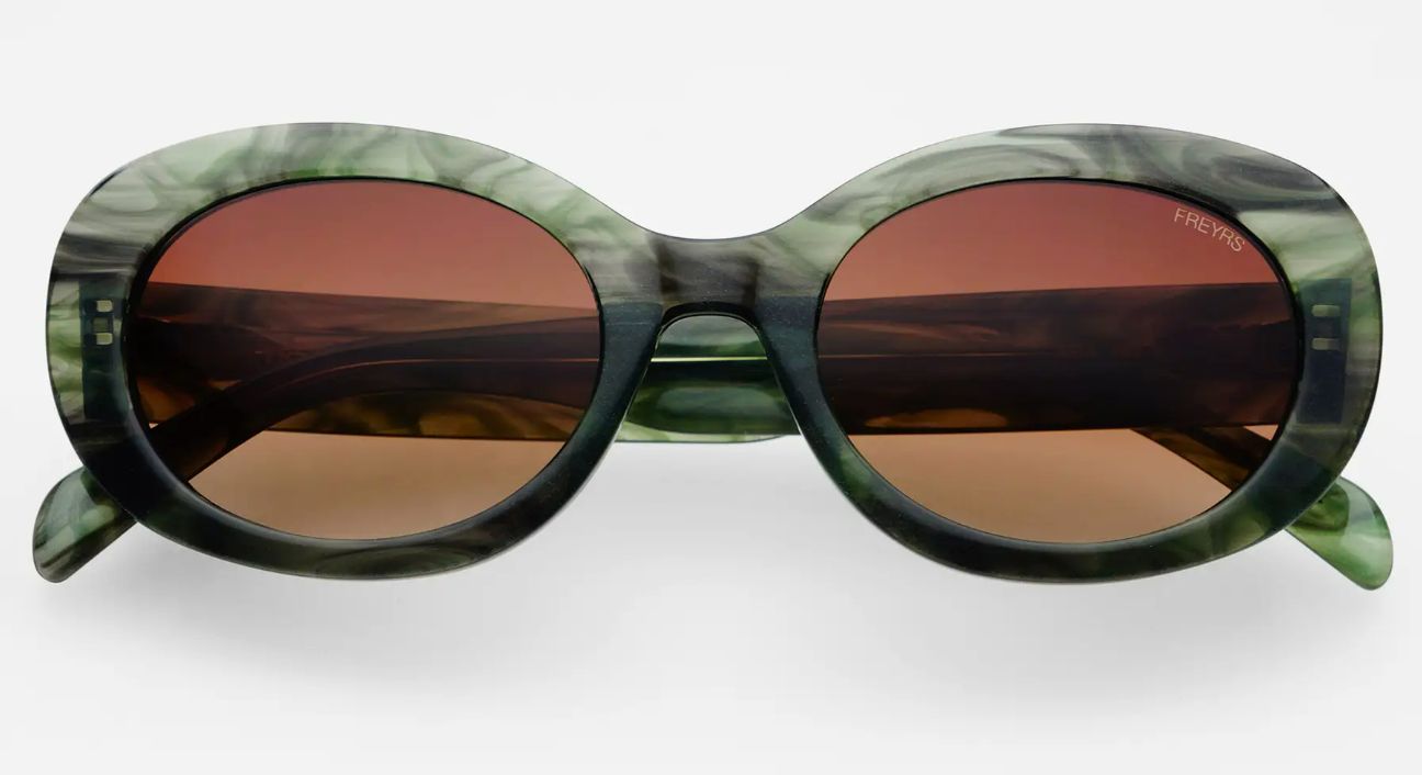 FREYRS Aria Acetate Oval Sunglasses (Emerald)