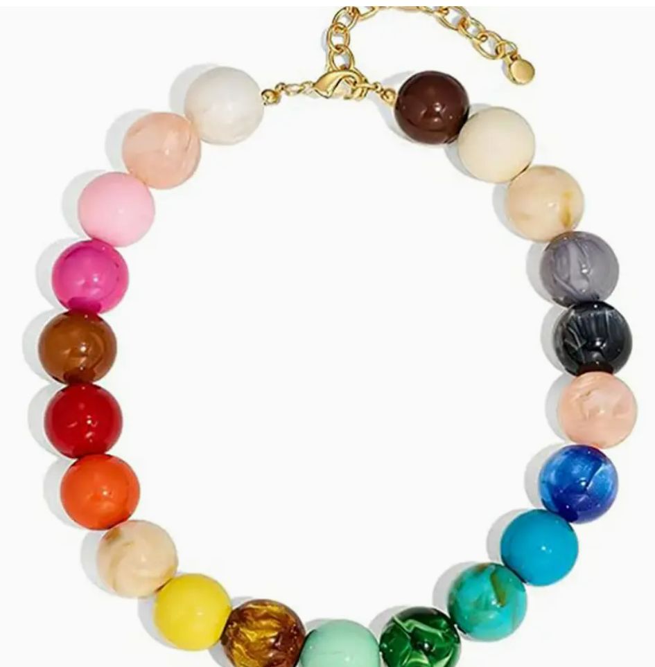Beaded Statement Necklace (Various Colors)