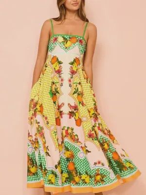 Tropical Print Maxi Dress