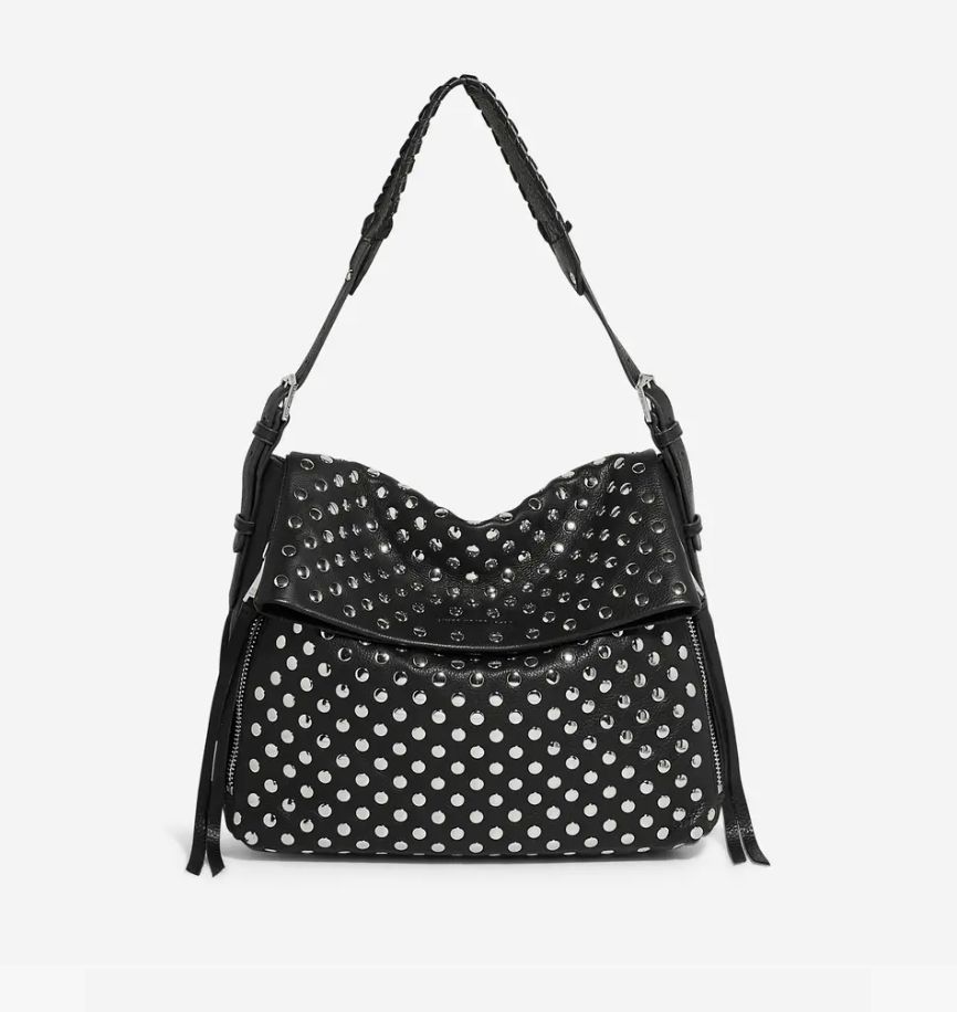 Aimee Kestenberg Bali Novelty Hobo Black with Disco Studs