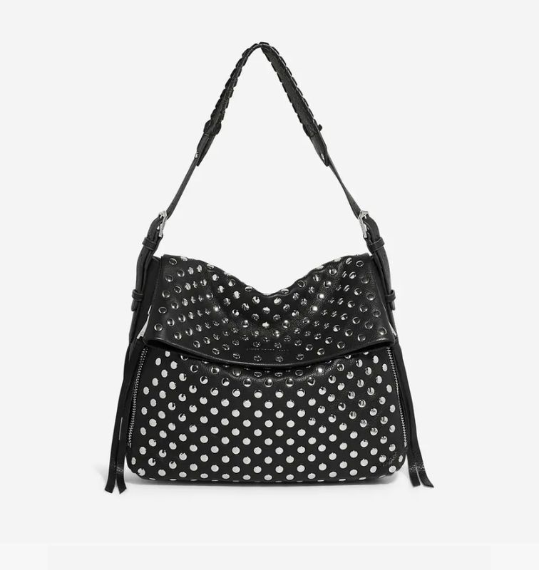 Aimee Kestenberg Bali Novelty Hobo Black with Disco Studs
