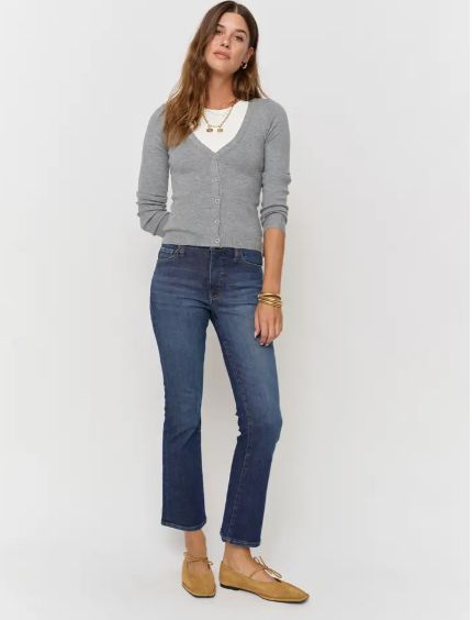 Oliver Logan Palmer Mid Rise Ankle Kick Flare, Sculpt+ Dark Worn