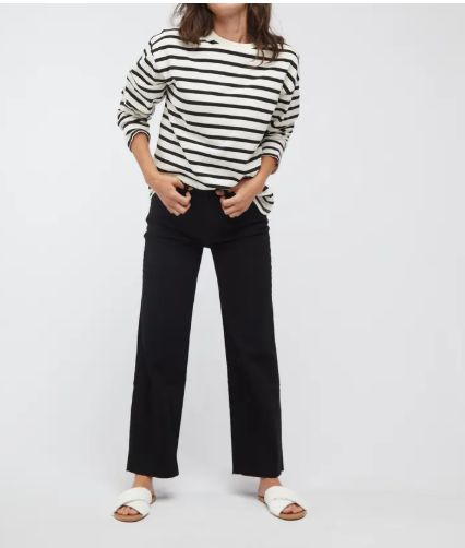 Oliver Logan Aberdeen Ankle Crop High Rise Jean, Black