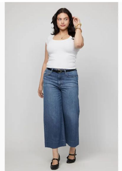 Olive Logan Dakota High Rise Super Wide Crop, Traditional Vintage Worn