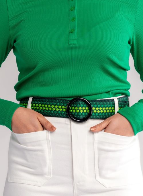 Lesley Evers Bella Slip Cinch Belt (Green)