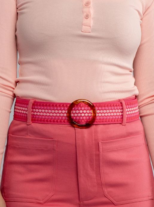 Lesley Evers Bella Slip Cinch Belt (Pink)