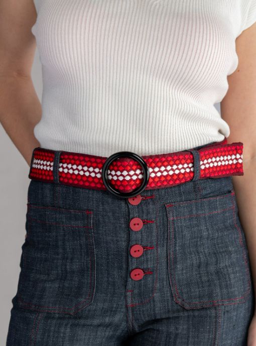 Lesley Evers Bella Slip Cinch Belt (Red)