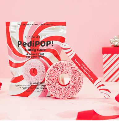 Spongelle Candy Cane Holiday Pedipop Pedi Buffer &amp; Nail File