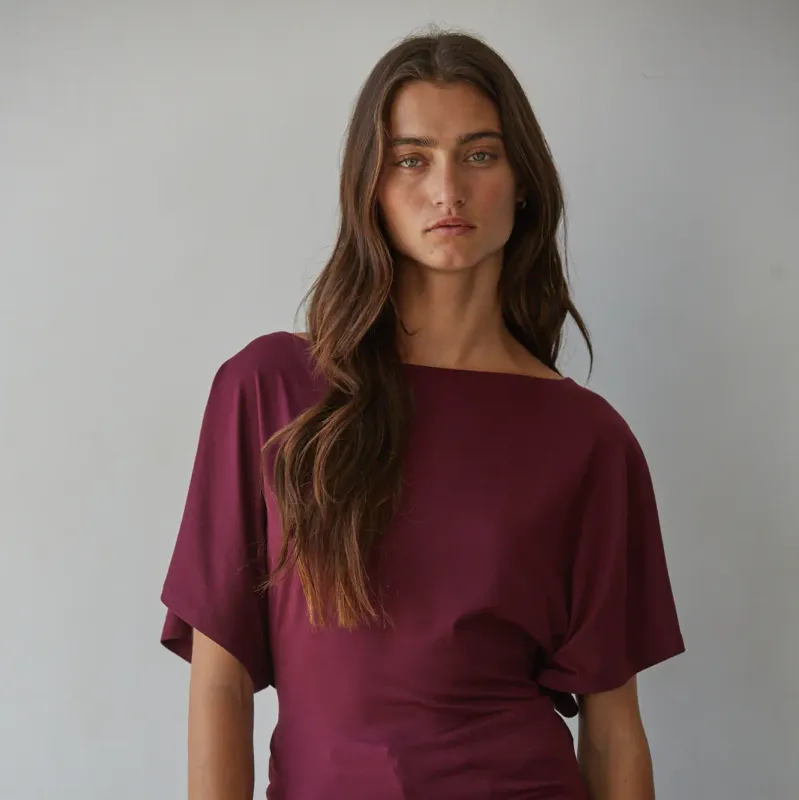 Boatneck Tie Back Top