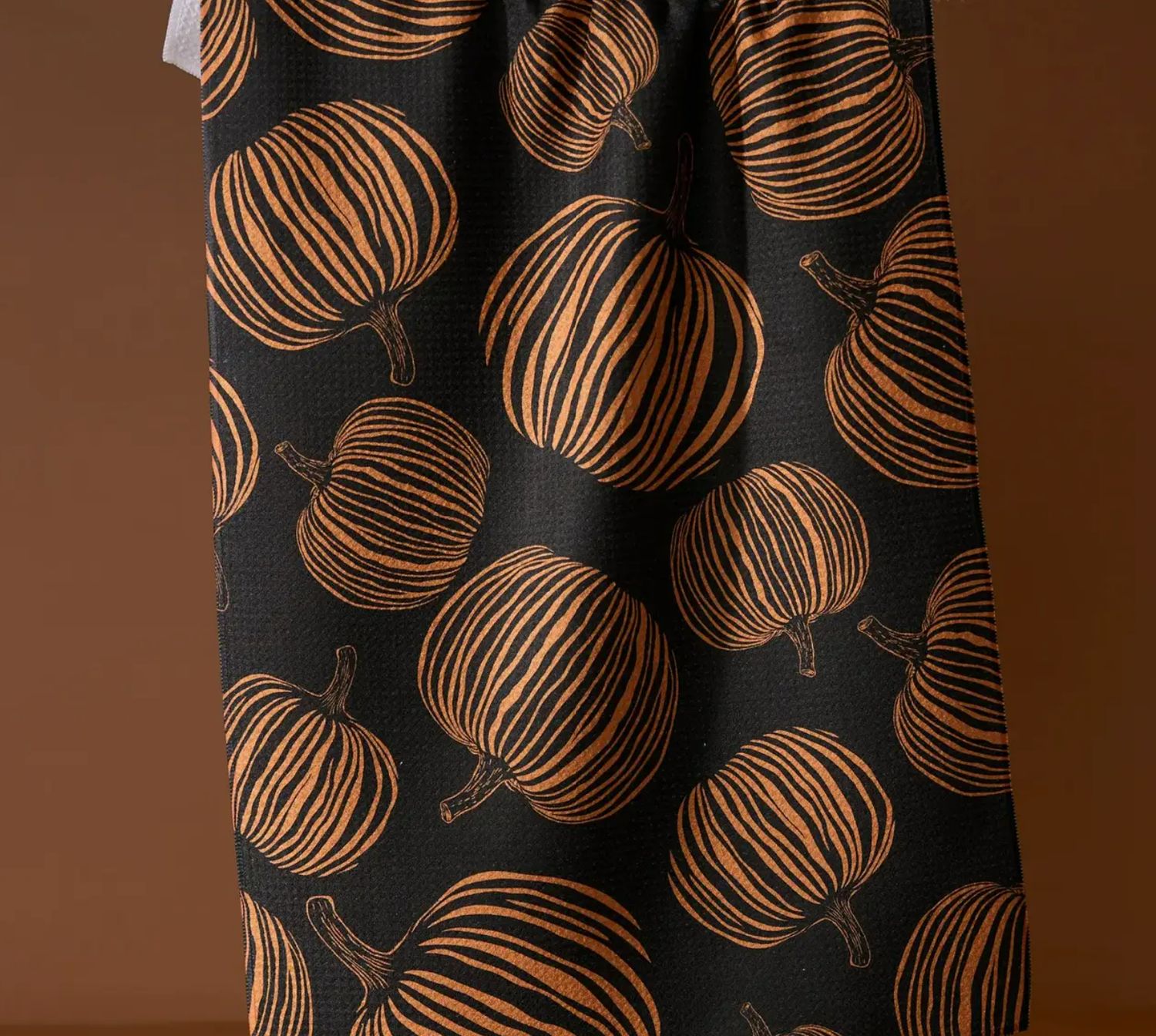 Geometry Pumpkin Noir Tea Towel