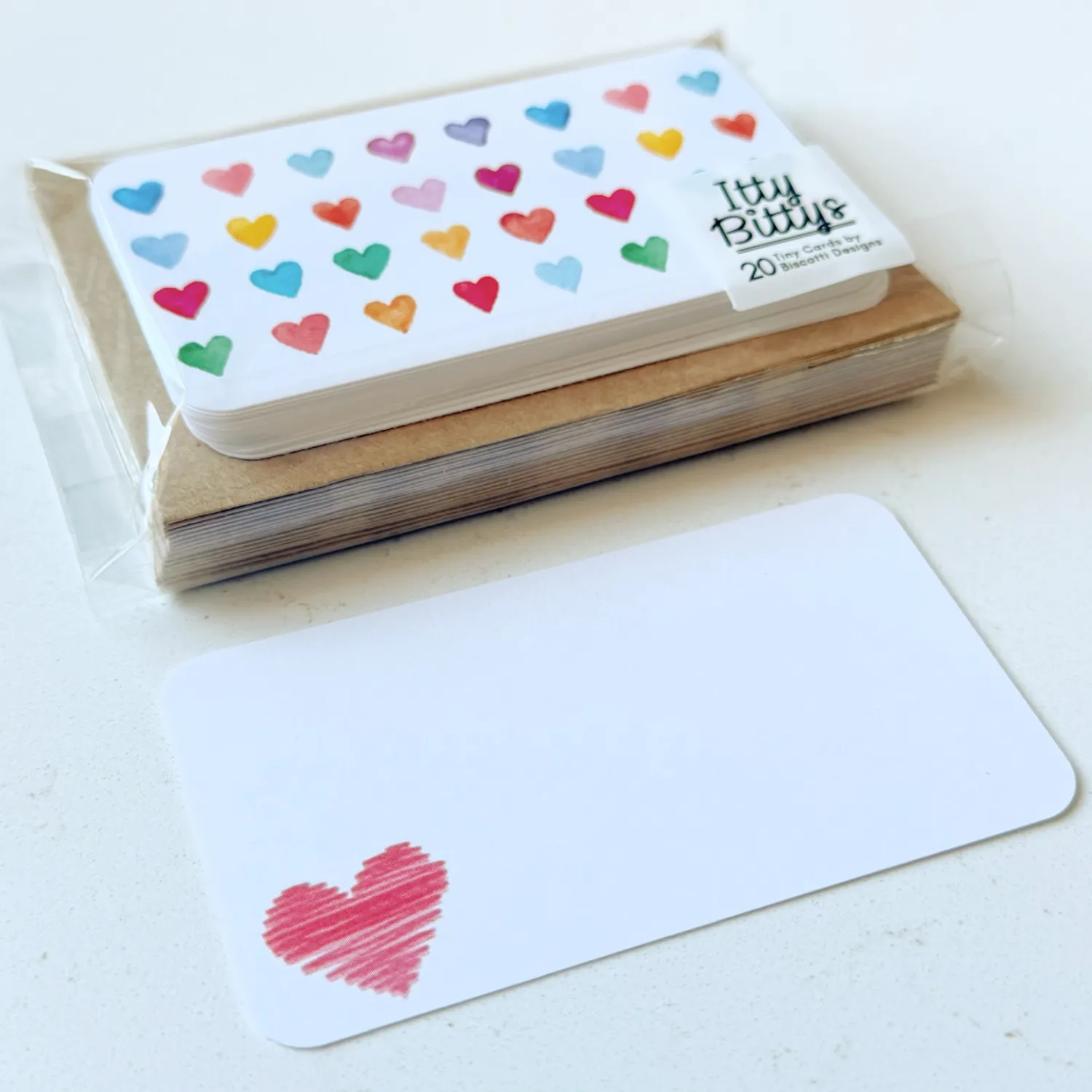 Itty Bittys Mini Note Card Set (Choose Style), Style: Hearts