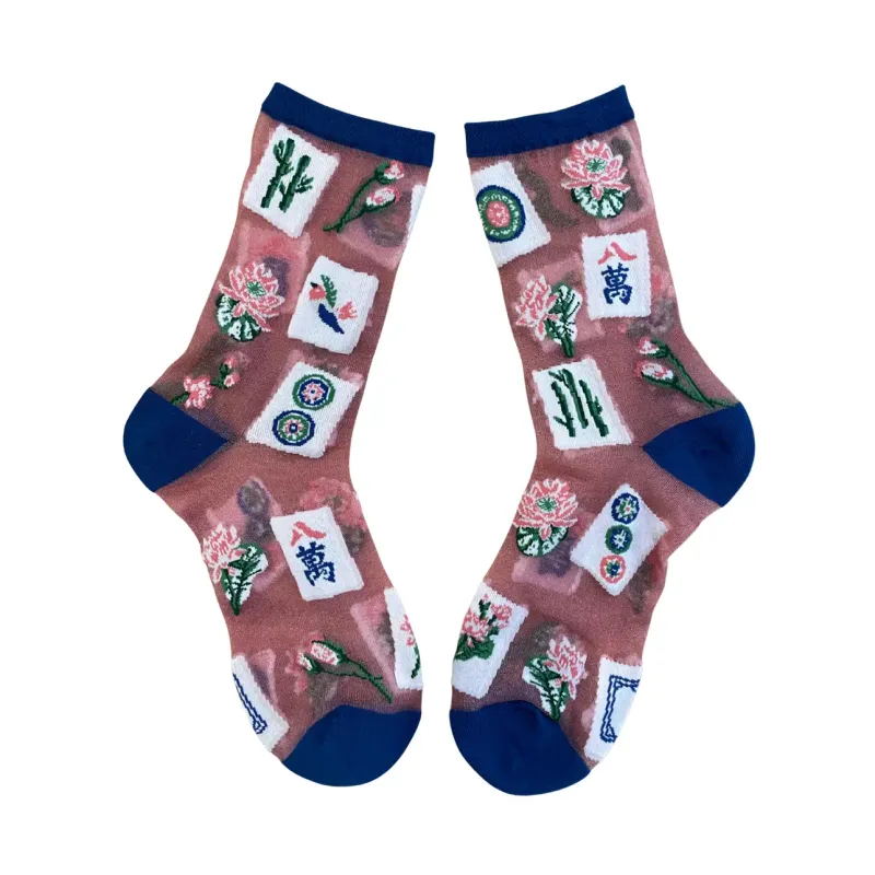 Sock Candy Mahjong Shimmer Sheer Crew Sock