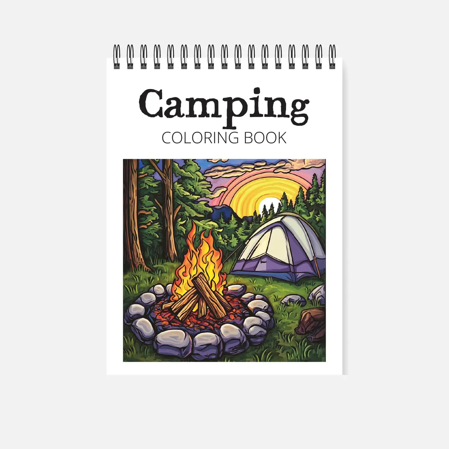 Wallflower Market Camping Spiral Coloring Book
