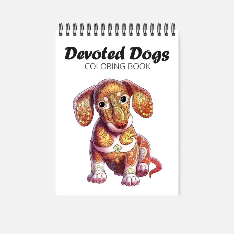 Wallflower Market Devoted Dogs Spiral Coloring Book