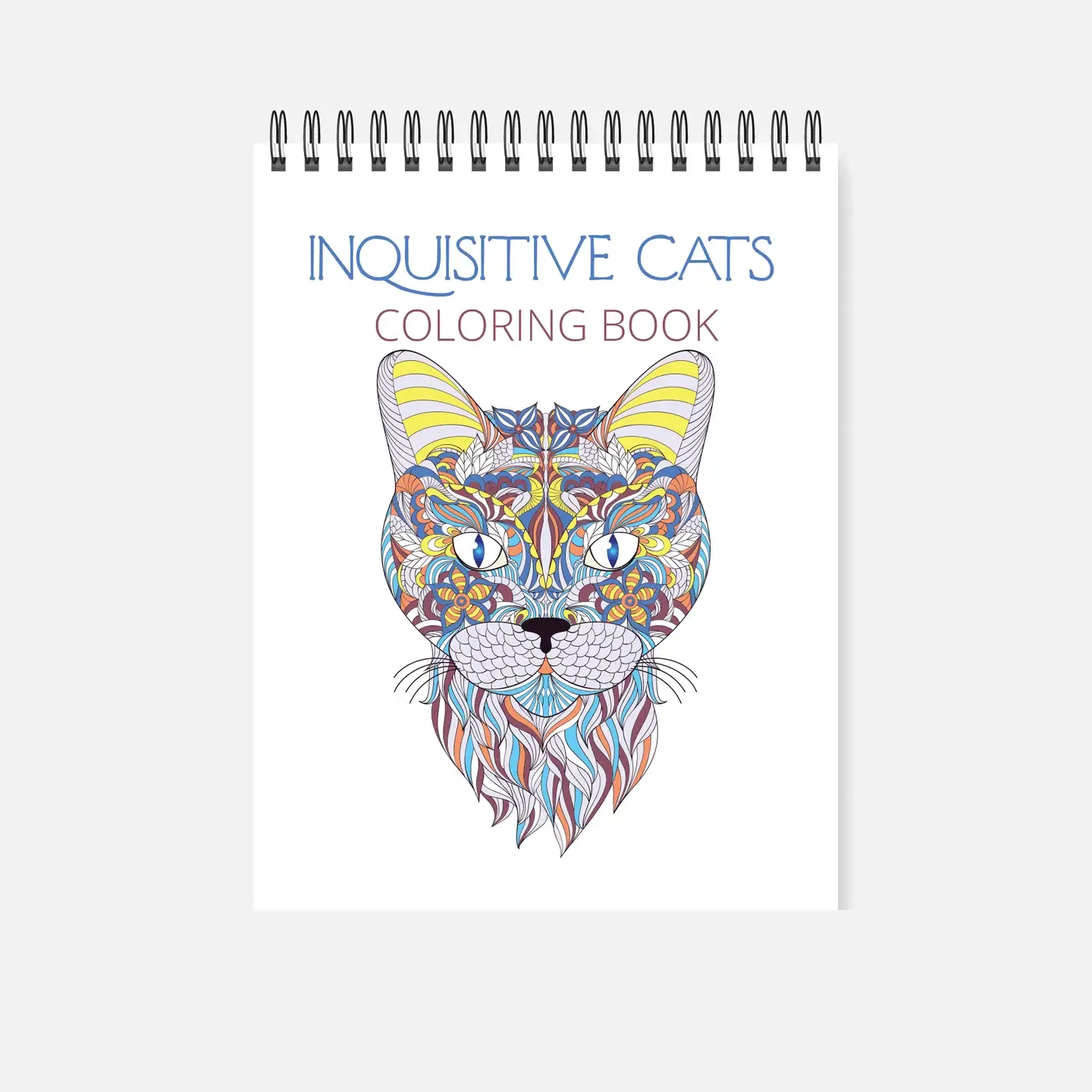 Wallflower Market Inquisitive Cats Spiral Coloring Book