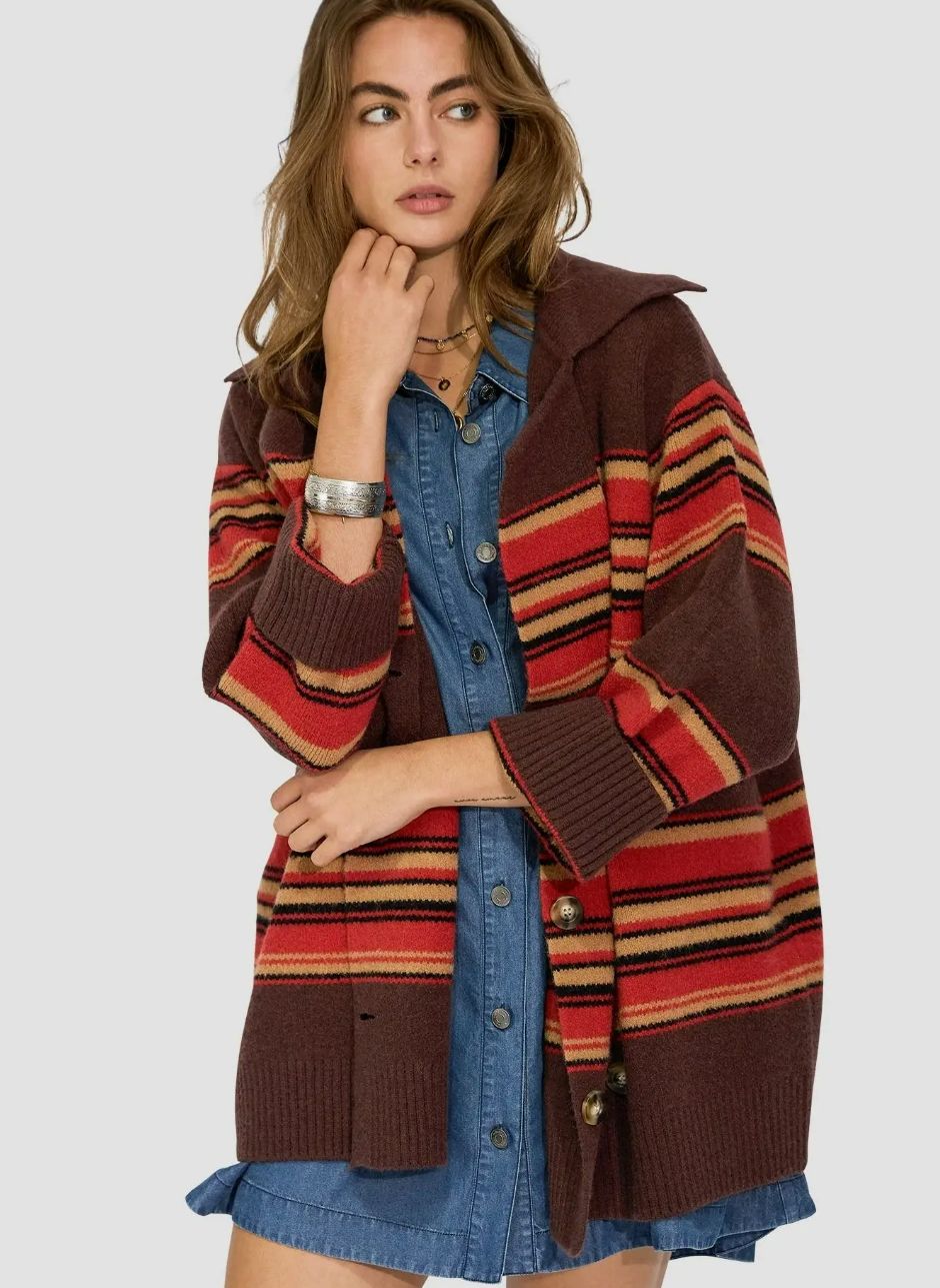 So Many LIkes Oversized Knitted Cardi Coat (Chocolate)