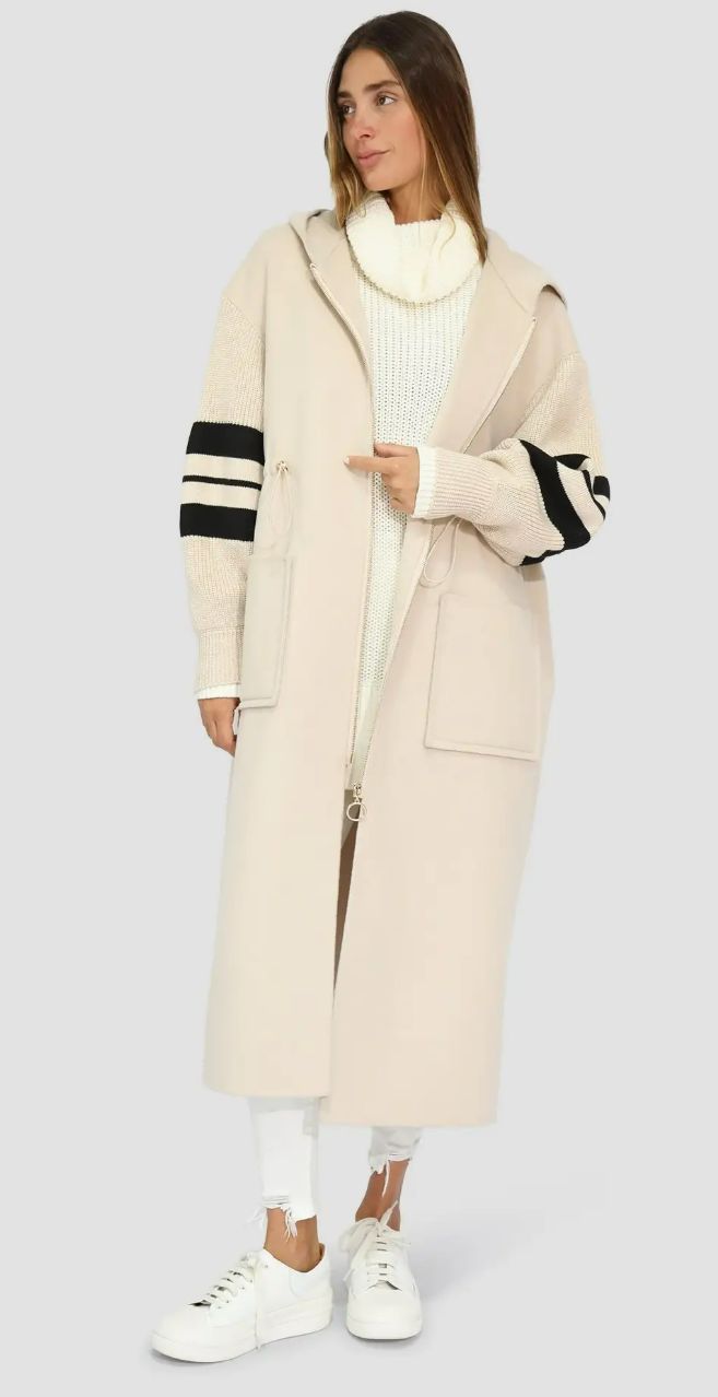 Cool Kid Hooded Coat (Cream/Black)