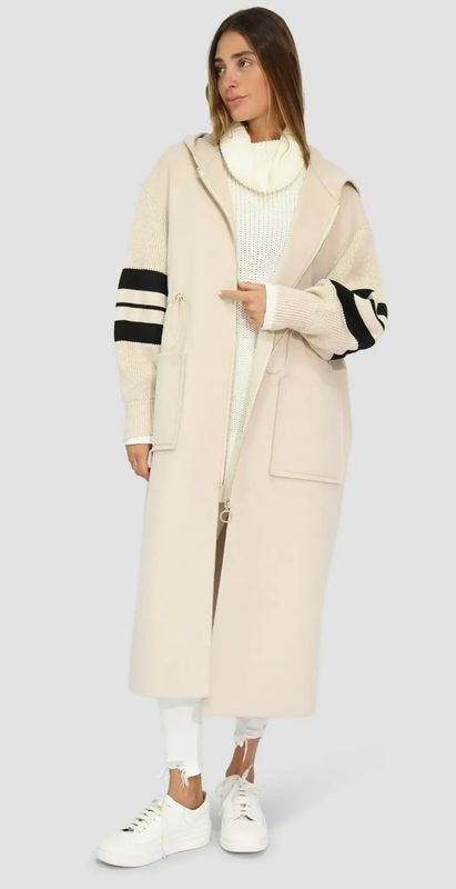 Cool Kid Hooded Coat (Cream/Black)