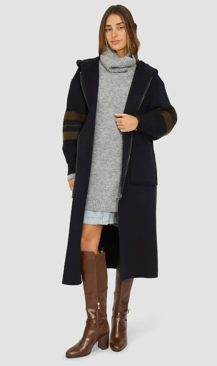 Cool Kid Hooded Coat (Navy/Olive)