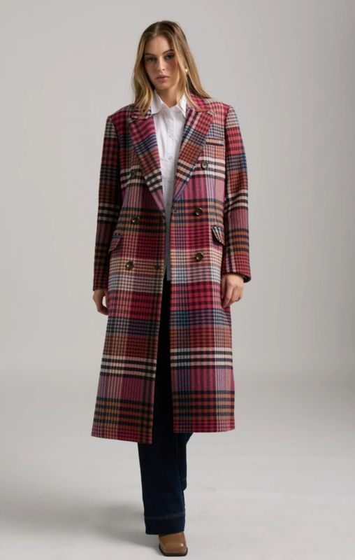 NVLT Plaid Faux Wool Boyfriend Coat