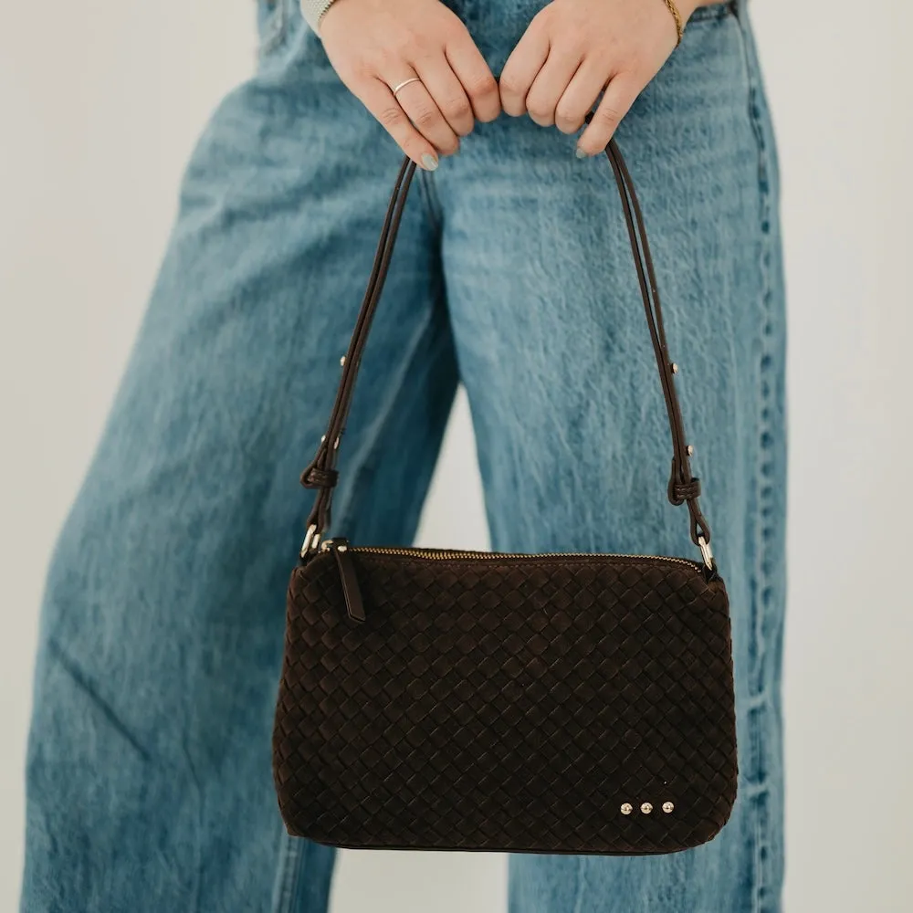 Suede Harper Hobo Shoulder Bag (Choose Color), Color: Chocolate
