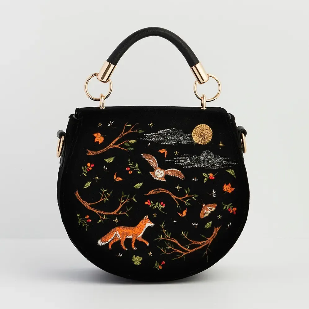 Fox &amp; Owl Embroidered Saddle Bag