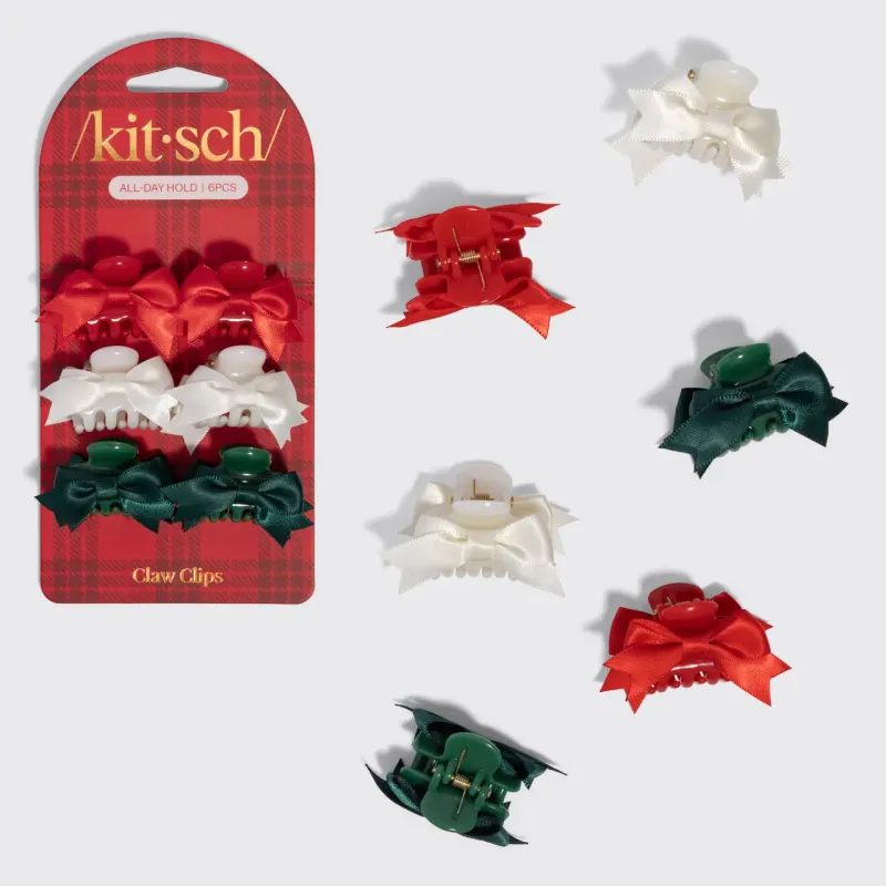 Kitsch Holiday Bow Mini Claw Clips