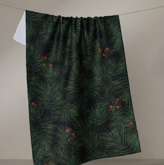 Geometry Evergreen Pine Tea Towel