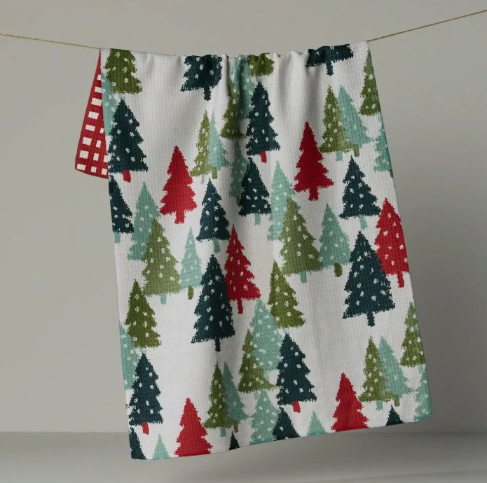 Geometry Pine Parade Luxe Kitchen Towel (Double Sided)