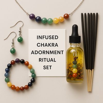 🌈Crystal Infused Chakra Adornment  Ritual Set