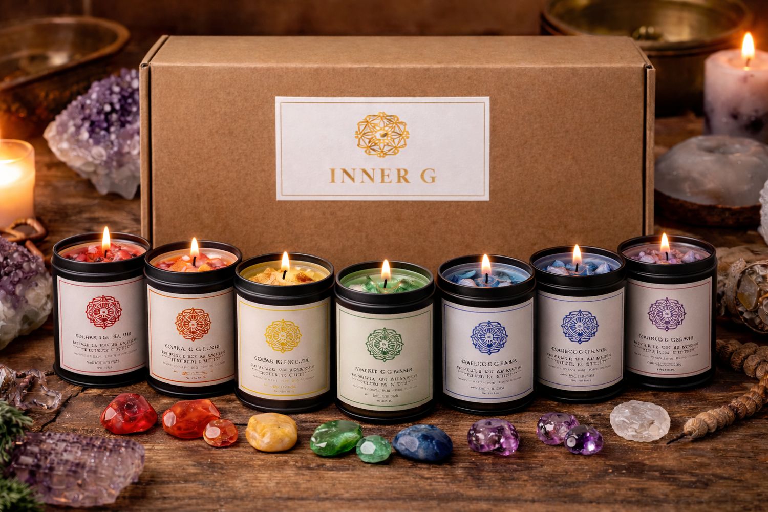 Candle Chakra Ritual Set
